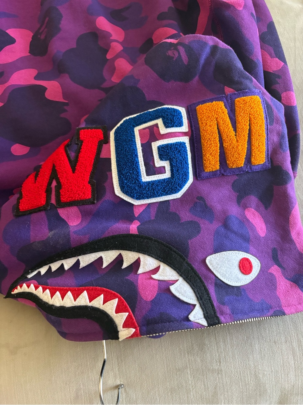 Purple Camouflage Patchwork Women's Sweater